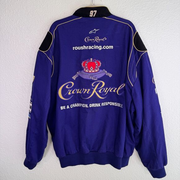Jeff Hamilton Crown Royal Jacket Mens 4XL Vintage Nascar Patch Racing Bomber 97 - Picture 2 of 14